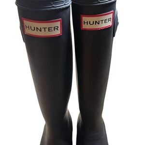 Hunter‎ Black Tall Rain Boots, Women’s 7